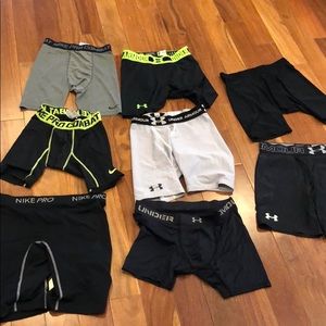 Lot of 8 pairs of compression shorts Nike UA